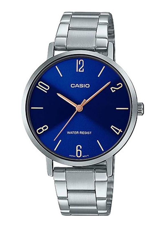 

Casio Analog Watch for Men with Metal Band, Water Resistant, DW-5700BBM-1DR, Silver/Blue