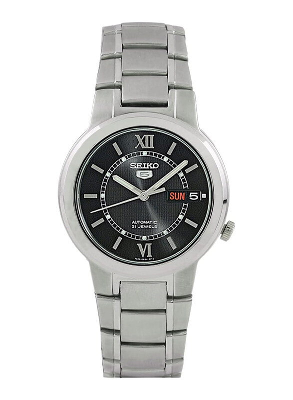 

Seiko Analog Watch for Men with Stainless Steel Band, Water Resistant, SNKA23K1, Silver/Black