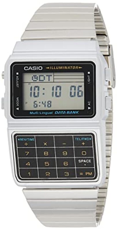 Casio Digital Watch for Women with Stainless Steel Band, DBC-611-1DF, Silver-Black