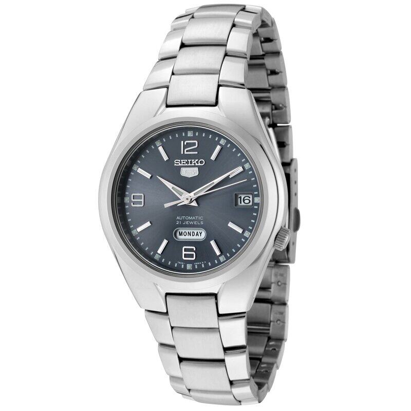 

Seiko Analog Watch for Men with Stainless Steel Band, Water Resistant, SNK621K, Grey-Grey