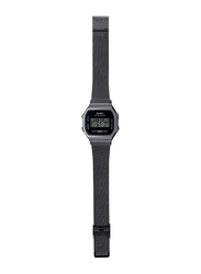 Casio Vintage Collection Digital Watch Unisex with Stainless Steel Band, Water Resistant, ‎ A168WEMB-1BEF, Black