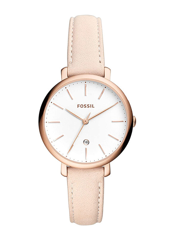 

Fossil Analog Watch for Women with Leather Band, ES4369, Pink-White