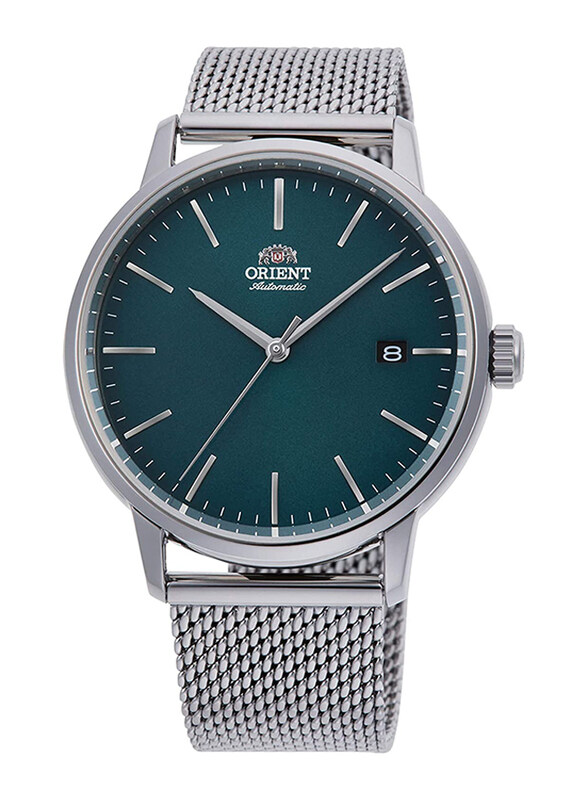 

Orient Contemporary Analog Automatic Watch for Men with Stainless Steel Band, Splash Resistant, RA-AC0E06E10B, Silver-Green