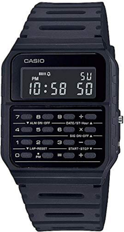 Casio Collection Retro Digital Watch for Men with Plastic Band and Water Resistant, CA-53WF-1BEF, Black-Black