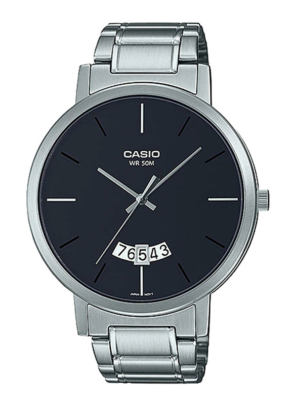 

Casio Analog Watch for Men with Stainless Steel Band, Water Resistant, MMTP-B100D-1EVDF, Silver-Black