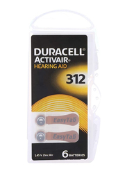 Duracell Activair Hearing Aid Zinc Batteries, Size 312, 60 Pieces, Brown