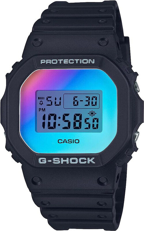 

Casio Digital Watch for Men with Resin Band, Water Resistant, DW-5600SR-1DR, Black-Grey