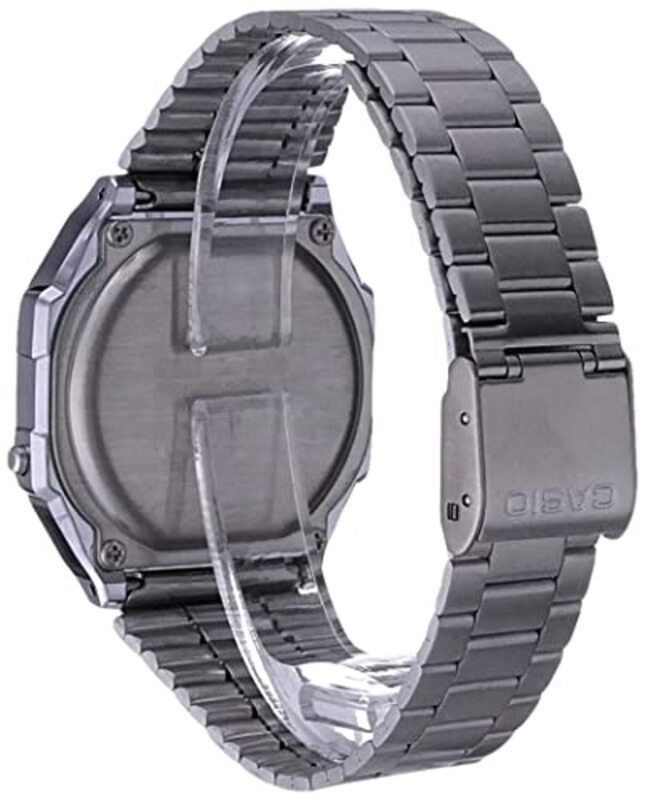 Casio Digital Watch for Men with Resin Band, A168WA-1YES, Silver-Black
