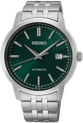 Seiko Analog Watch for Men with Stainless Steel Band, Water Resistant, SRPH89K1, Green-Silver