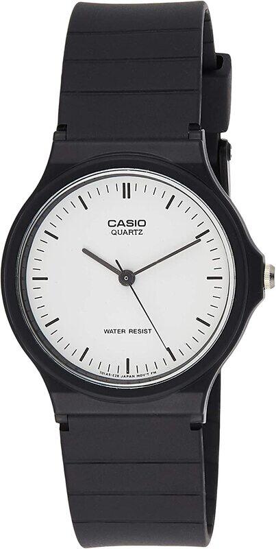 

Casio Analog Quartz Automatic Watch for Men with Resin Band, Water Resistant, MQ-24-7ELDF, Black/White