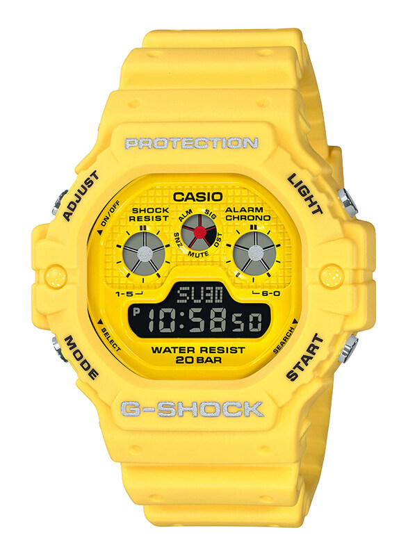 

Casio G-Shock Digital Quartz Watch for Men with Resin Band, Water Resistant, DW-5900RS-9DR, Yellow