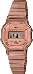 Casio Digital Watch for Women with Stainless Steel Band, LA-11WR-5AEF, Rose Gold-Pink