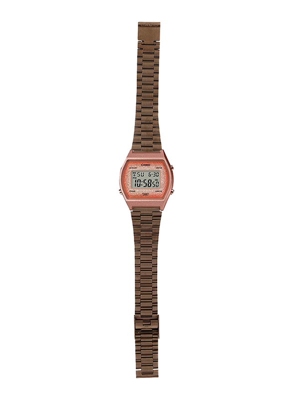 Casio Vintage Series Digital Unisex Watch with Stainless Steel Band, Water Resistant, B640WCG-5DF, Rose Gold