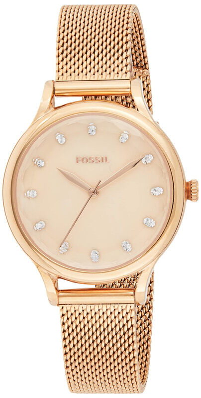 

Fossil Laney Analog Watch for Women with Stainless Steel Band and Water Resistant, BQ3392, Gold-Gold