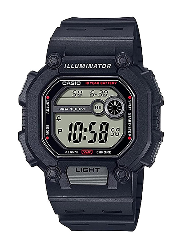 

Casio Youth Digital Watch for Men with Resin Band, Water Resistant, W-737H-1AVDF, Black-Black