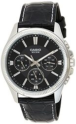 Casio Analog Watch for Men with Leather Genuine Band, MTP-1375L-1AVDF (A838), Black-Black