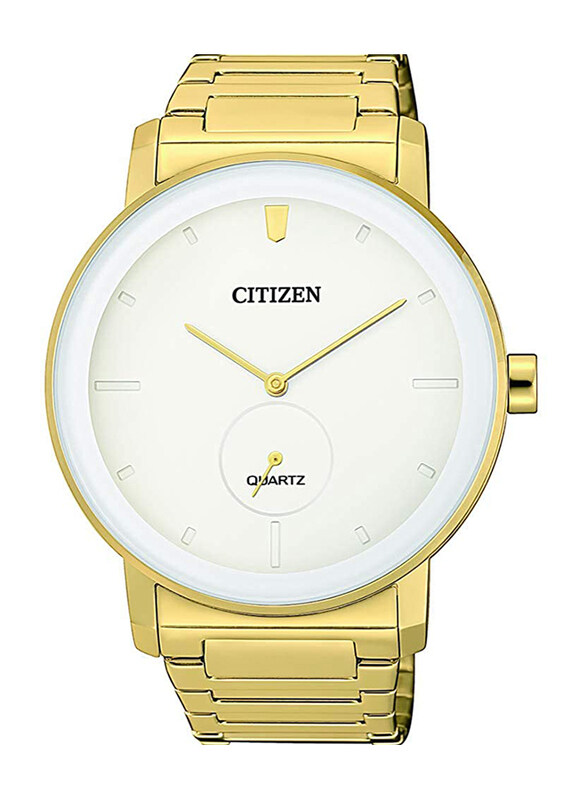 

Citizen Analog Quartz Watch for Men with Stainless Steel Band, Water Resistant, BE9182-57A, Gold-White