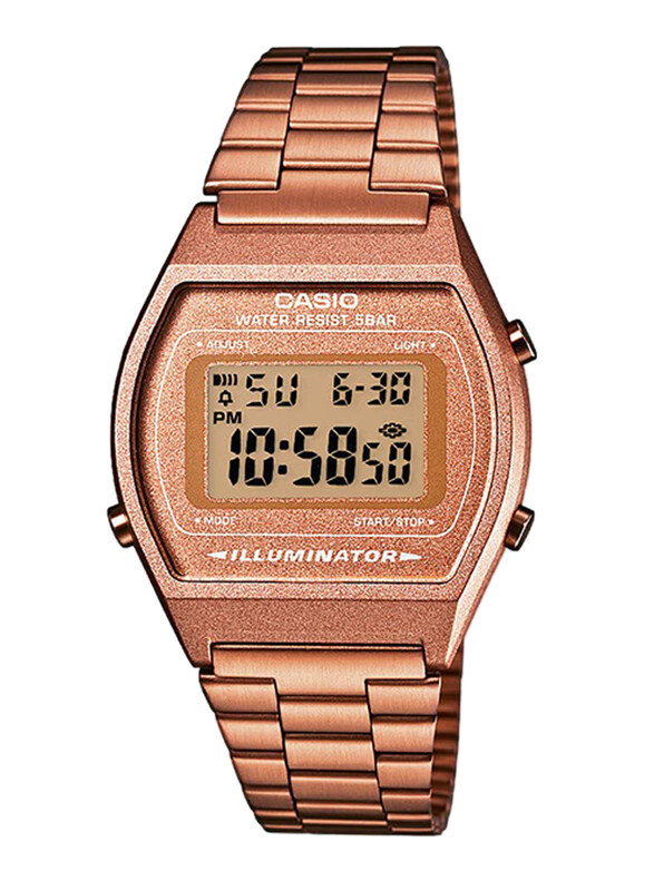 

Casio Illuminator Digital Watch for Unisex with Stainless Steel Band and Water Resistant, B640WC-5AEF, Rose Gold-Rose Gold