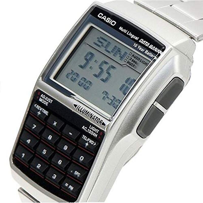 Casio Digital Watch for Men with Stainless Steel Band, DBC-32D-1ADF, Silver-Black