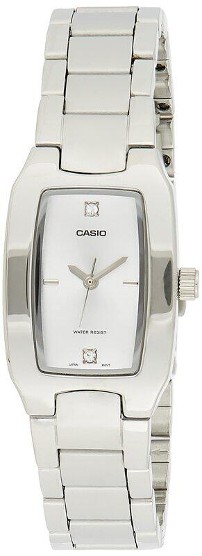 

Casio Analog Watch for Women with Stainless Steel Band, Water Resistant, LTP-1165A-7C2DF (A265), White-Silver