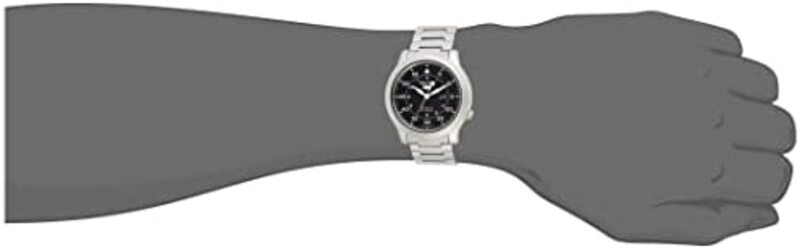 Seiko Analog Watch for Men with Stainless Steel Band, Water Resistant, SNK809K1, Silver-Black