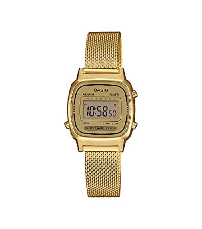 

Casio Digital Watch for Women with Stainless Steel Band, LA670WEMY-9EF, Gold-Gold