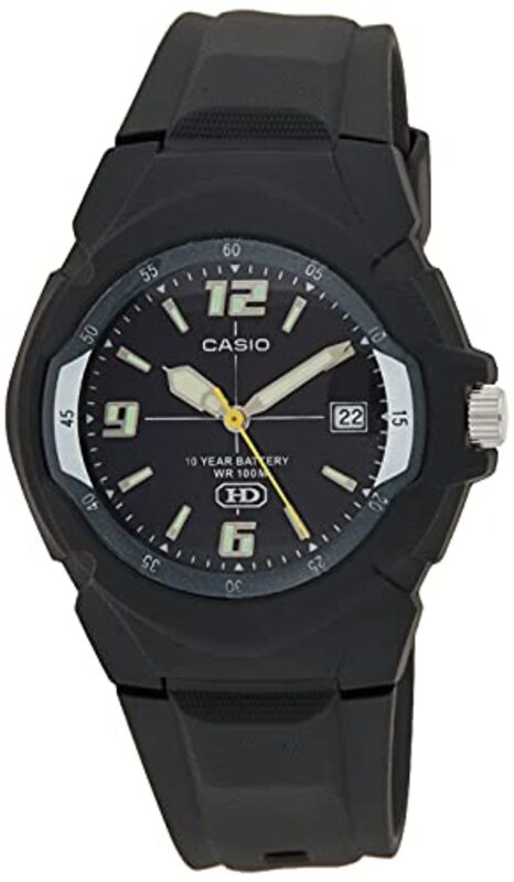 Casio Analog Watch for Men with Resin Band, EAW-MW-600F-2AV, Black-Black