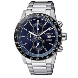 Citizen Analog Watch for Men with Stainless Steel Band, Water Resistant, AN3600-59L, Blue-Silver