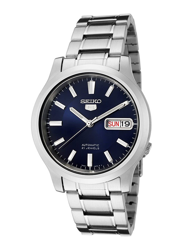

Seiko Automatic Analog Watch for Men with Stainless Steel Band, Water Resistant, Snk793K1, Grey-Blue