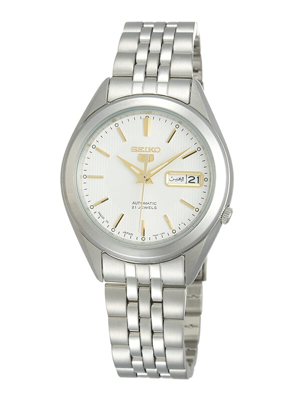 

Seiko Analog Watch for Men with Stainless Steel Band, SNKL17J1, Silver-White