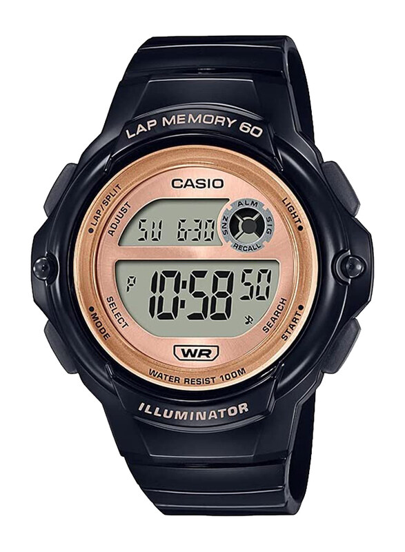 

Casio Digital Watch for Women with Plastic Band, Water Resistant, LWS-1200H-1AVCF, Black-Grey