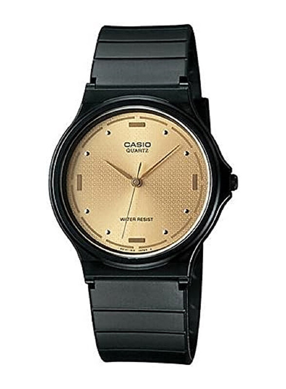 

Casio Analog Watch for Men with Rubber Band, Water Resistant, MQ-76-9ALDF, Gold/Black