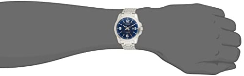 Casio Analog Watch for Men with Stainless Steel Band, MTP-1314D-2AVDF, Silver-Blue