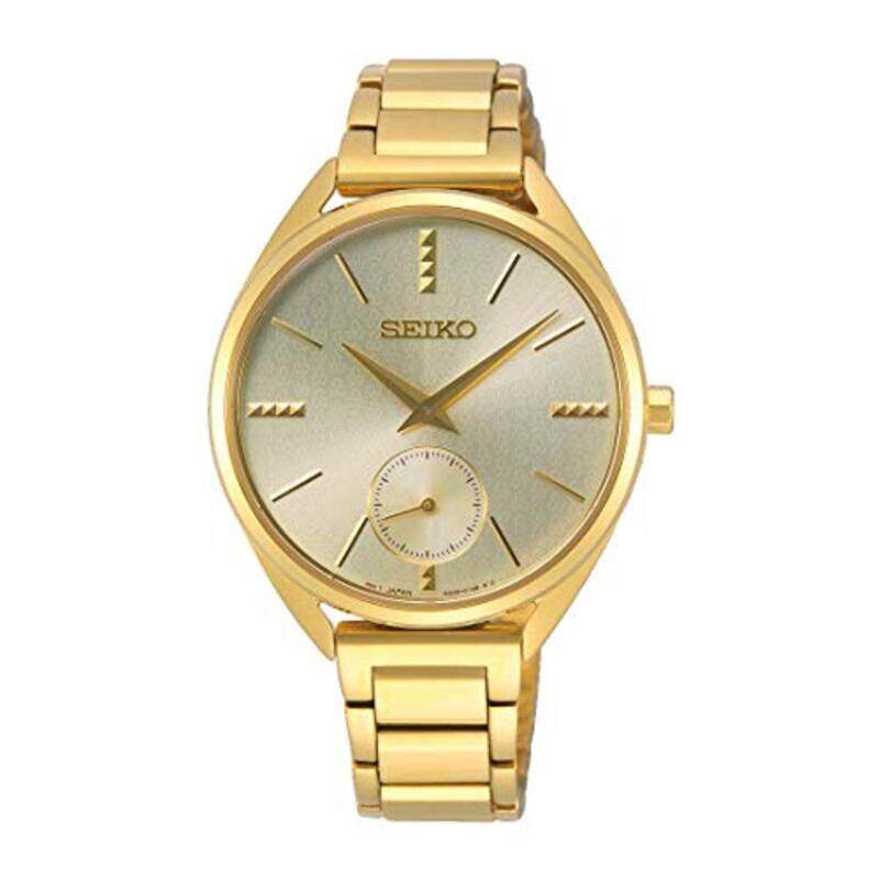 

Seiko Analog Watch for Women with Stainless Steel Band, SRKZ50P1, Gold-Multicolour