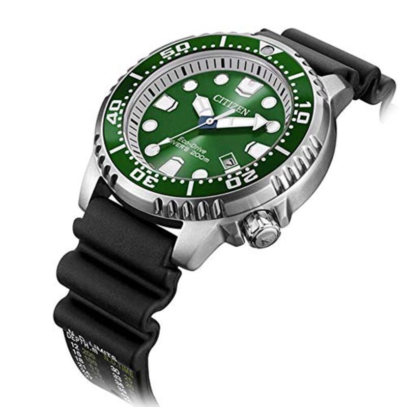 Citizen Analog Watch for Men with Resin Band, BN0158-18X, Black-Green