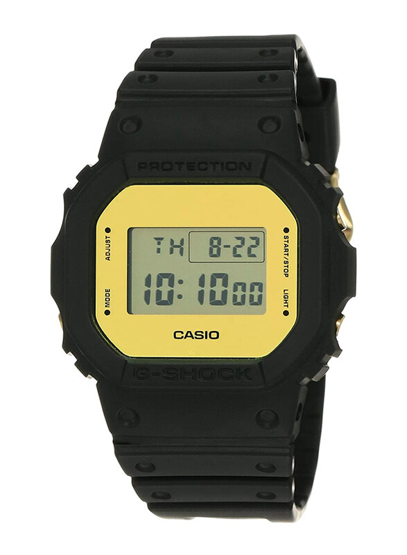 

Casio G-Shock Digital Quartz Watch for Men with Resin Band, Water Resistant, DW-5600BBMB-1DR, Black-Grey/Yellow