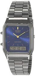 Casio Analog/Digital Watch for Men with Stainless Steel Band, Chronograph, AQ-230GG-2ADF, Grey-Blue