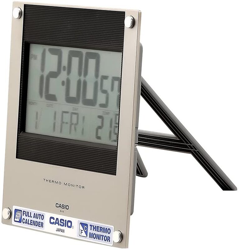 Casio Digital Indoor Clock, ID-11S-1DF, Grey