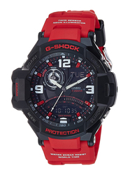 Casio G-Shock Analog/Digital for Men with Resin Band, Water Resistant, GA-1000-4BDR (G542), Red-Black