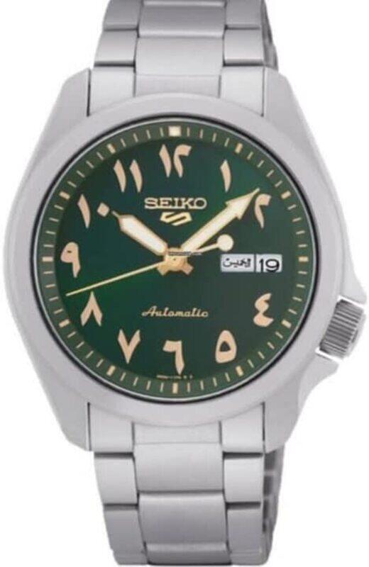 

Seiko Analog Watch for Men with Stainless Steel Band, Water Resistant, SRPH49K1, Silver-Green