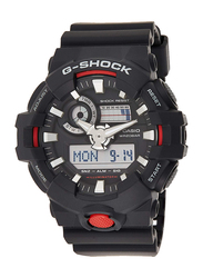 Casio G-Shock Analog/Digital Watch for Men with Resin Band, Water Resistant, GA-700-1ADR, Black