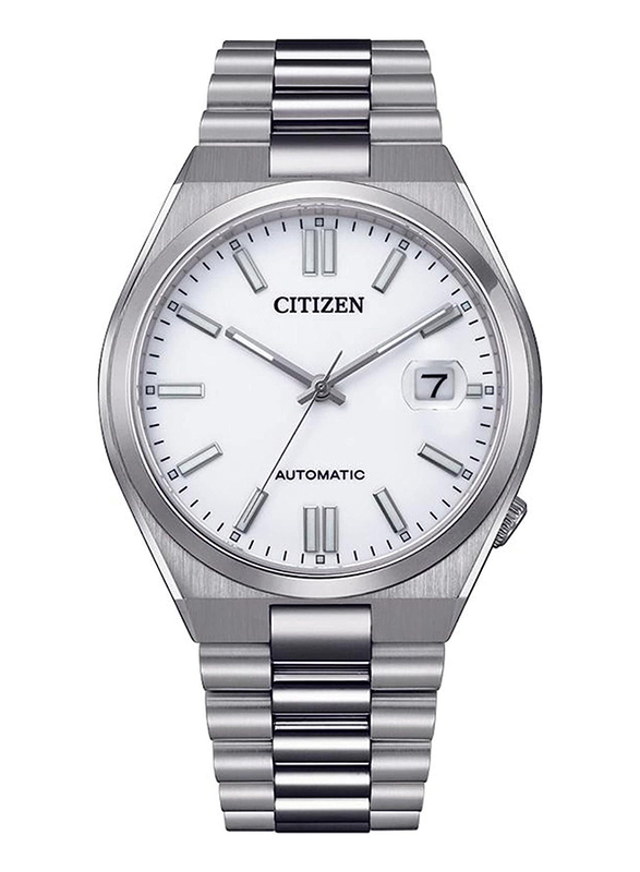 Citizen Analog Watch for Men with Stainless Steel Band, Water Resistant, NJ0150-81A, Silver/Silver