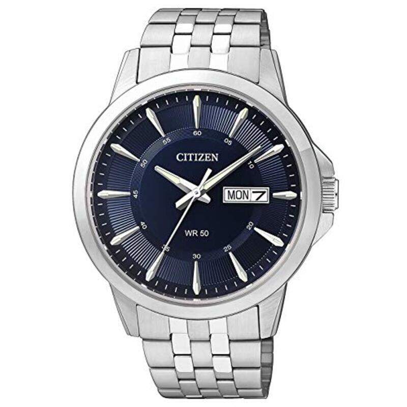 

Citizen Analog Watch for Men with Stainless Steel Band, BF2011-51L, Silver-Navy Blue