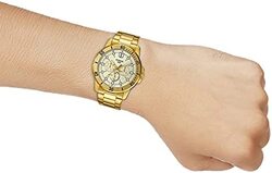 Casio Analog Watch for Men with Stainless Steel Band, Water Resistant, MTP-VD300G-9EUDF, Gold-White