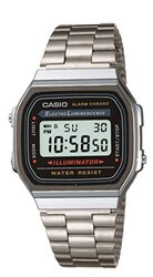 Casio Digital Watch for Men with Resin Band, A168WA-1YES, Silver-Black