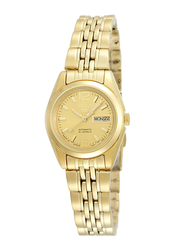 Seiko Analog Watch for Women with Stainless Steel Band, Water Resistant, SYMA60J1, Gold