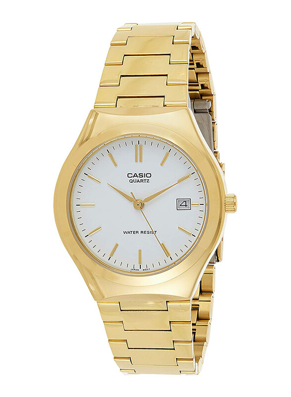 

Casio Analog Watch for Men with Stainless Steel Band, Water Resistant, MTP-1170N-7A, Gold-White