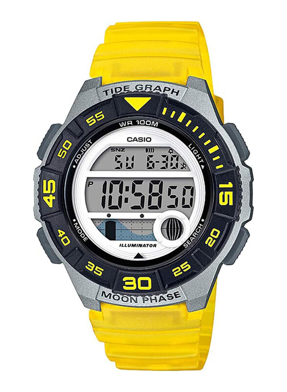 

Casio Digital Watch for Men with Resin Band, Water Resistant, LWS-1100H-9AVDF, Yellow/Black