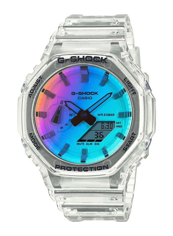 

Casio G-Shock Analog-Digital Watch for Men with Resin Band, Water Resistant, GA-2100SRS-7ADR, White