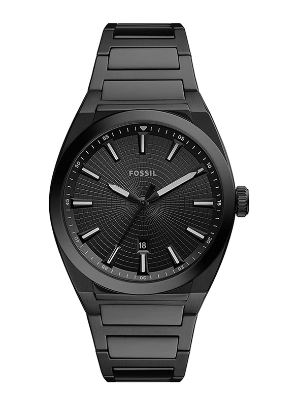 Fossil Everett Analog Quartz Watch for Men with Stainless Steel Band, Water Resistant, FS5824, Black